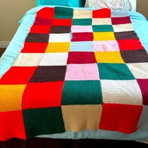 Vintage colour block throw blanket